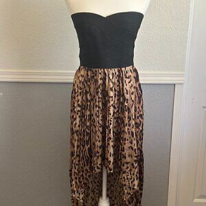 Rehab Strapless Leopard Print High-Low Dress – Size M – Bold & Chic